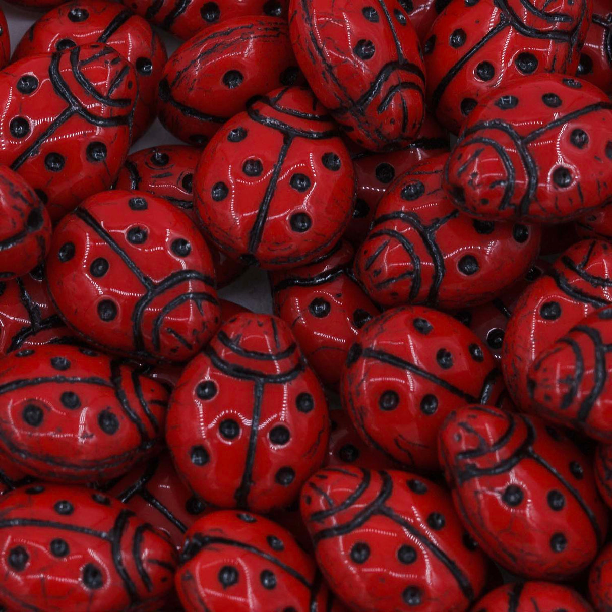 95LB144-BI: CZ Ladybug Red Black Inlay 11x14mm 150 Pieces