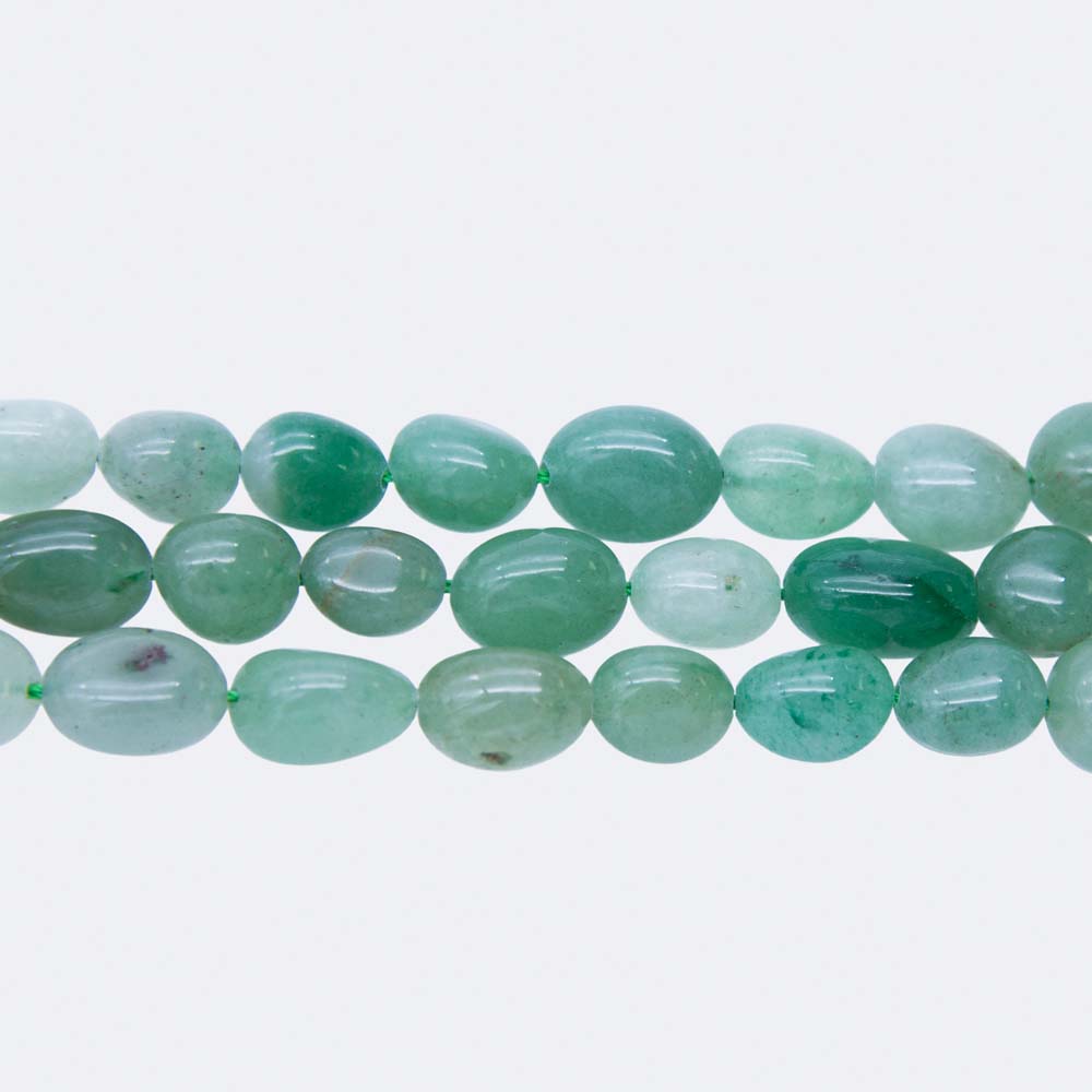 96ST406-G: Green Pebble Beads 8-10mm AVG - 1STR