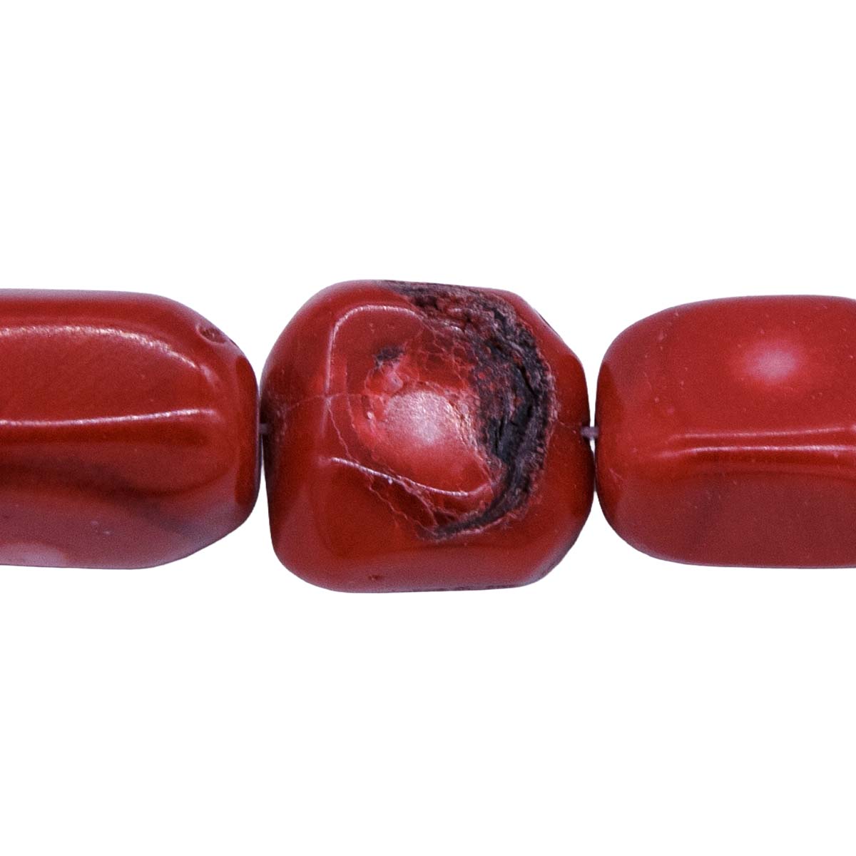 96ST440: Bamboo Coral Red Chunky Pebble Strand 17-25mm