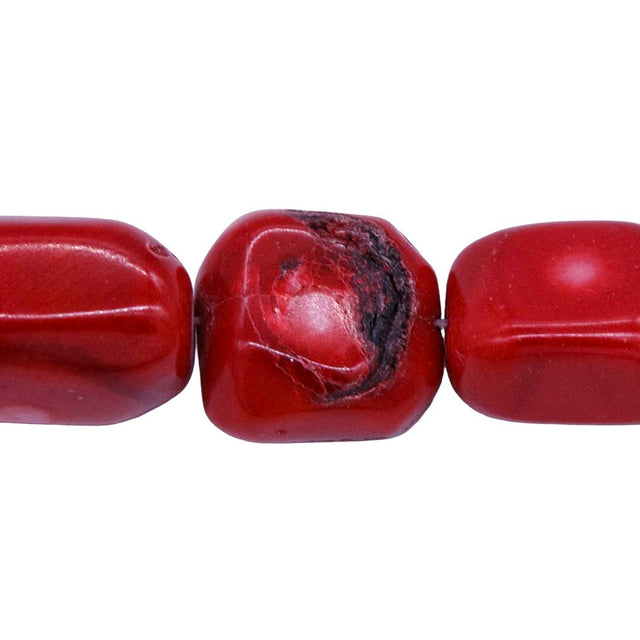 96ST440: Bamboo Coral Red Chunky Pebble Strand 17-25mm
