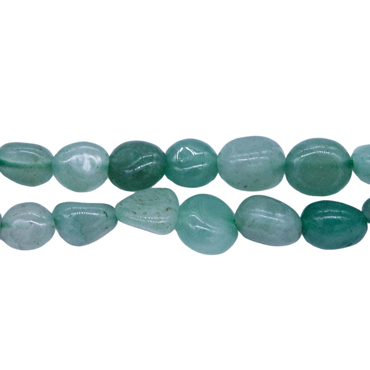 96ST449-GR: Green Aventurine Pebble 8-10mm 16" 1 Strand