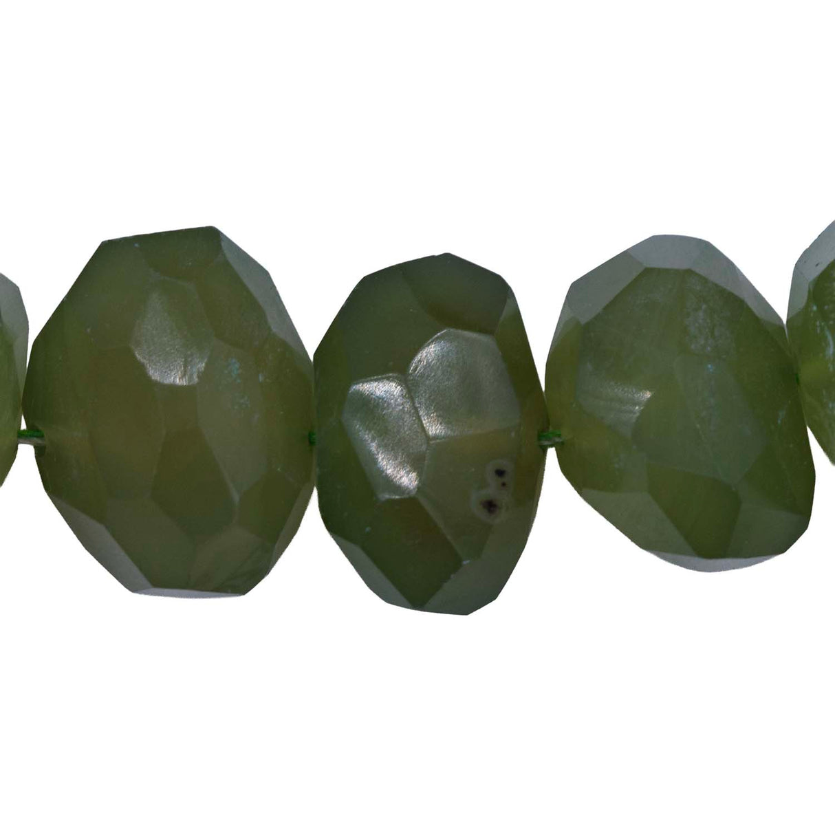 98ST4007-OG: Natural Olive Green Chalcedony Facet Nugget 12-14x18mm