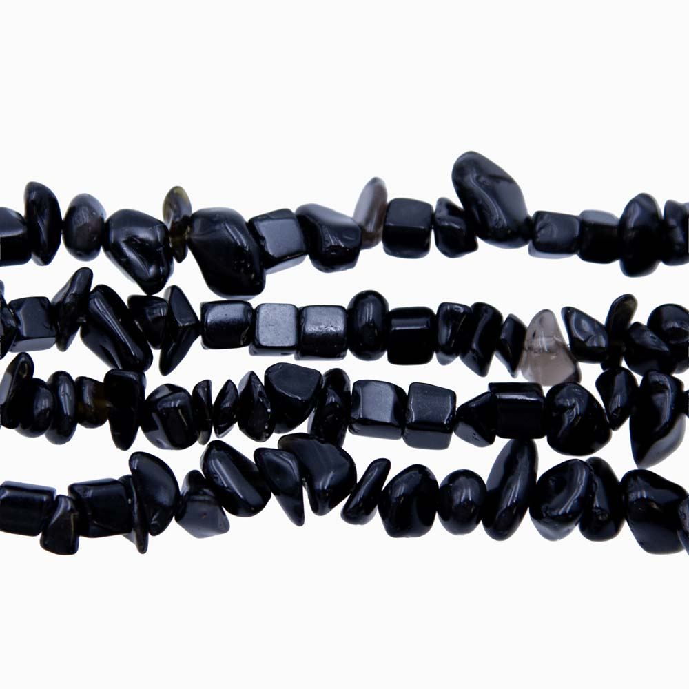 99ST401-N: 8-12mm Onyx Obsidian Chips 36"