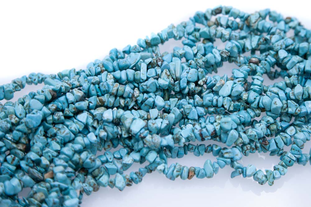 99ST413-N: 8-12mm Turquoise Nugget chip 36"