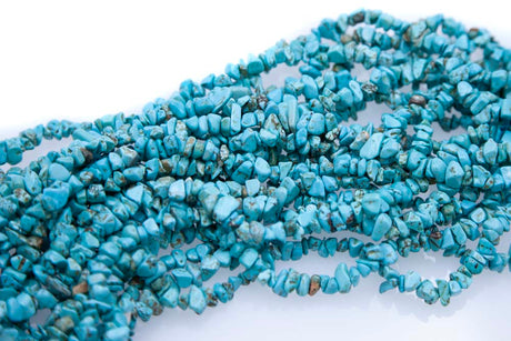 99ST413-N: 8-12mm Turquoise Nugget chip 36"