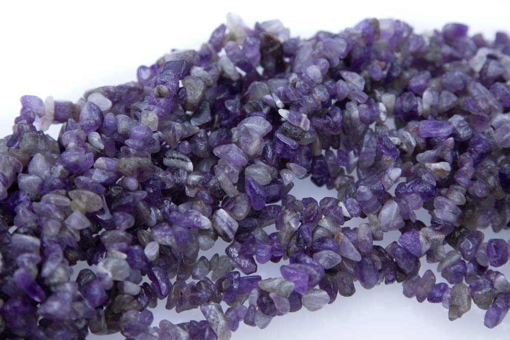 99ST414-N: 8-12mm Natural Amethyst Chips 36"