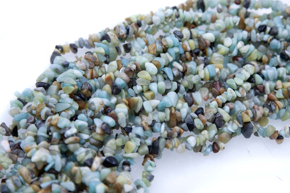 99ST436-N: 8-12mm amazonite Chips 36"