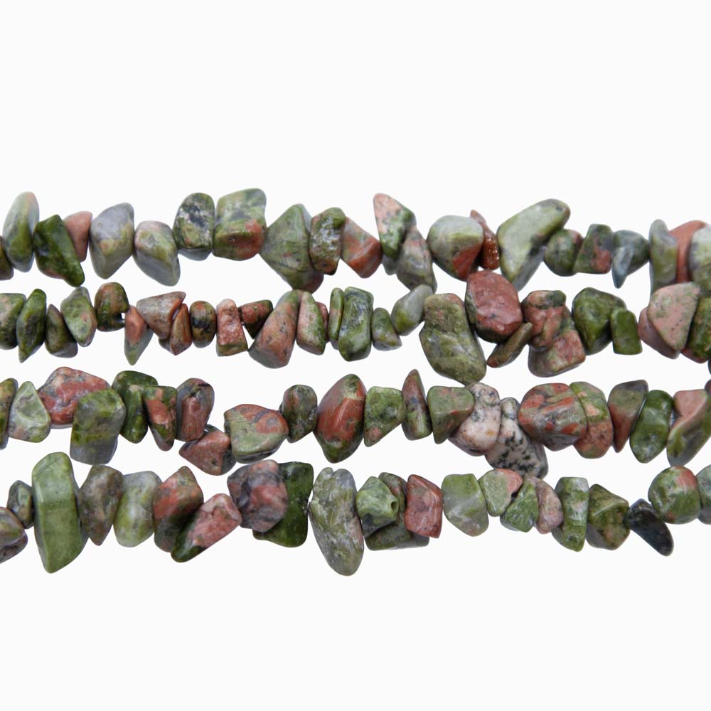 99ST448-N: 8-12mm Unakite Chips 36"