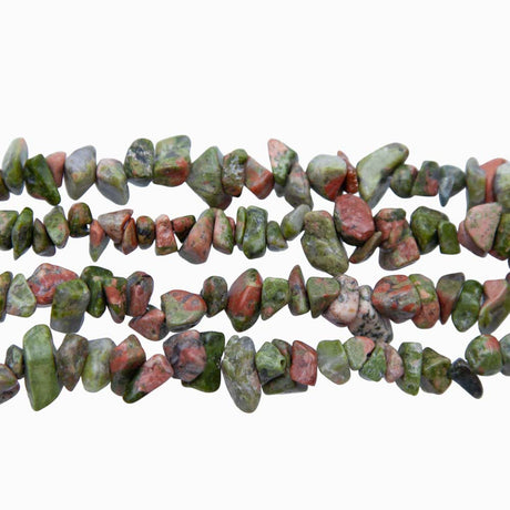 99ST448-N: 8-12mm Unakite Chips 36"