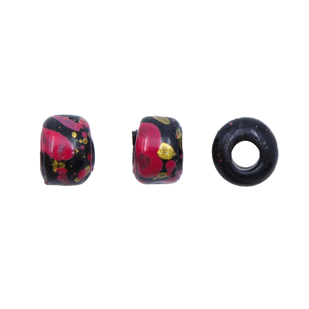 9IC009-G: Crow Marble Black/Gold/Red 9mm -150PC