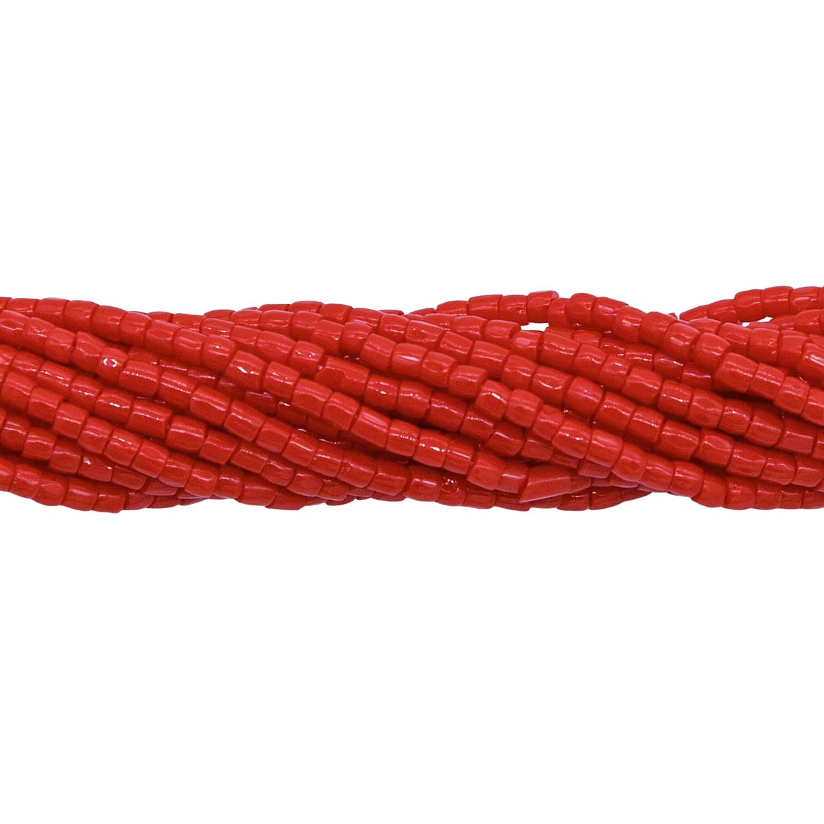 9SC142:  CZ Seed Bead 3 - cut Opaque LT Red 9/0 - 5HK