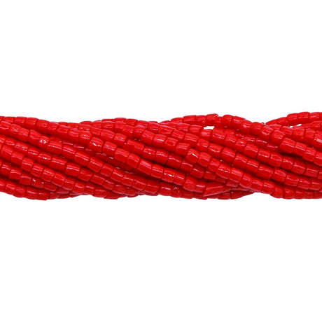 9SC142:  CZ Seed Bead 3 - cut Opaque LT Red 9/0 - 5HK
