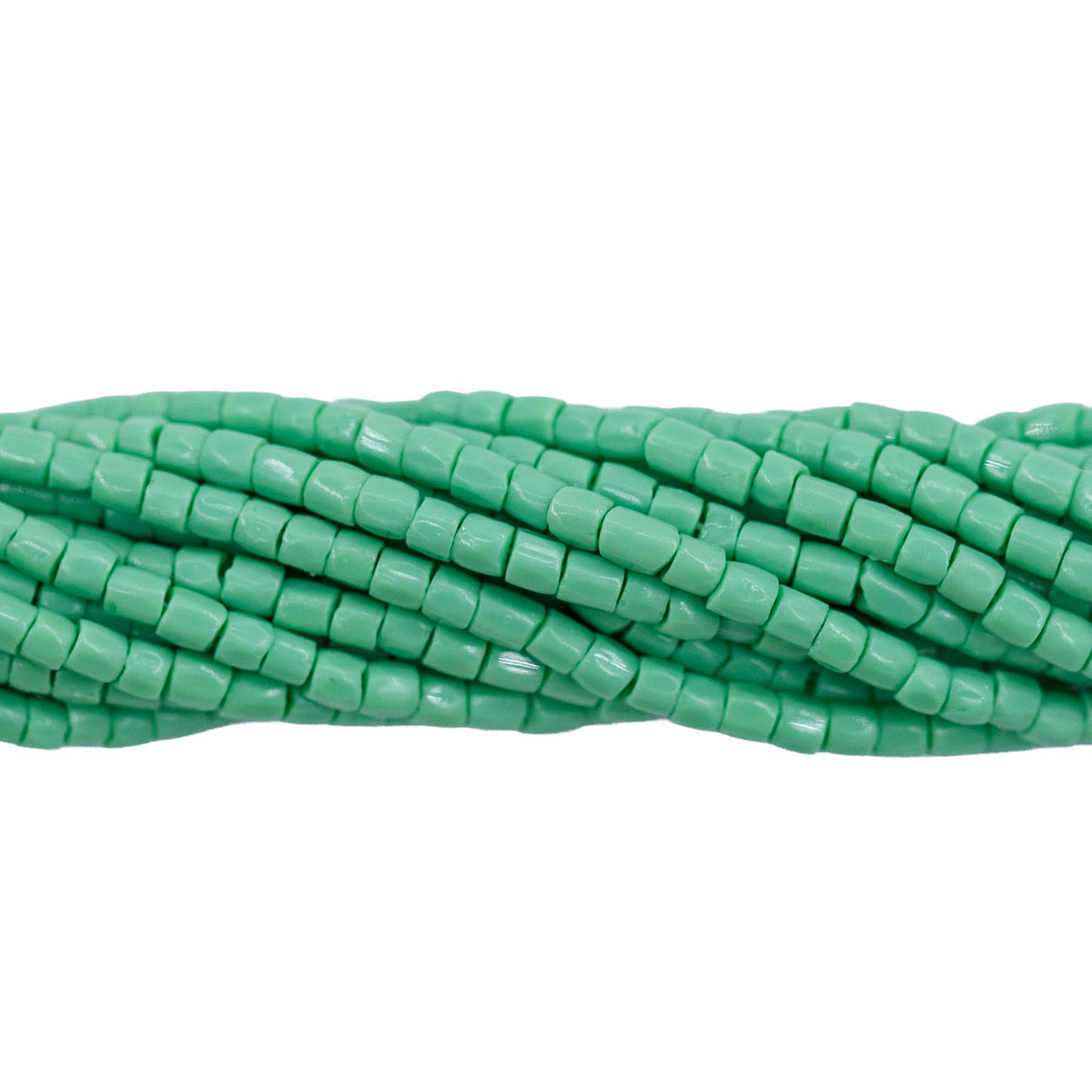 9SC183R: CZ Seed Bead 3-cut Opaque Medium Green 9/0 1HK