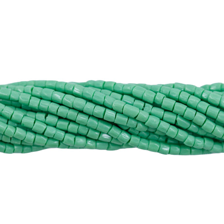 9SC183R: CZ Seed Bead 3-cut Opaque Medium Green 9/0 1HK