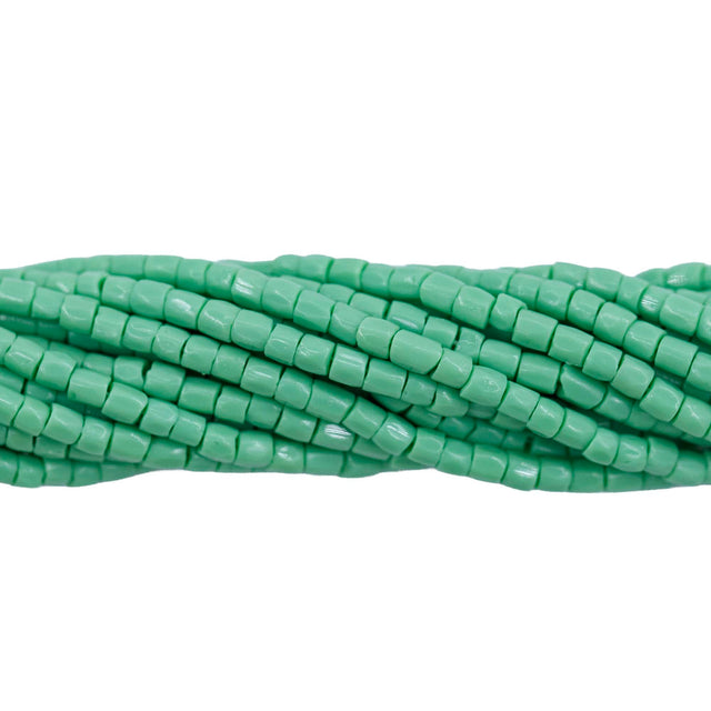 9SC183R: CZ Seed Bead 3-cut Opaque Medium Green 9/0 1HK