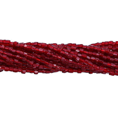 9SC246: CZ Seed Bead 3-cut TR Garnet 9/0 5HK