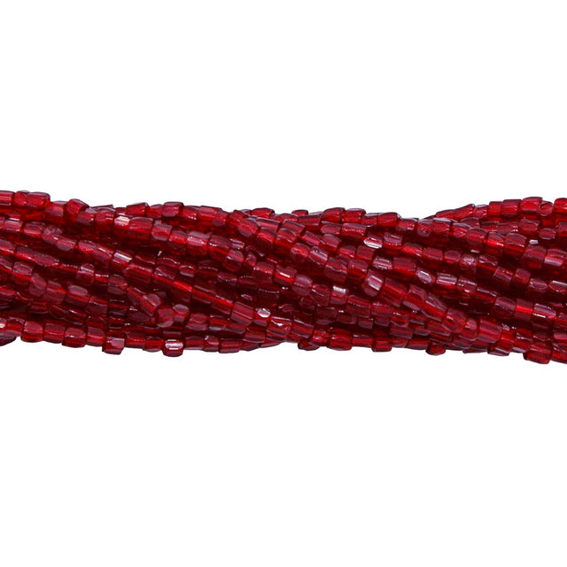 9SC246: CZ Seed Bead 3-cut TR Garnet 9/0 5HK