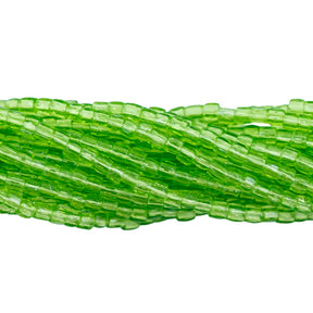 9SC281-PR: CZ Seed Bead 3-cut Peridot Green 9/0-1HK