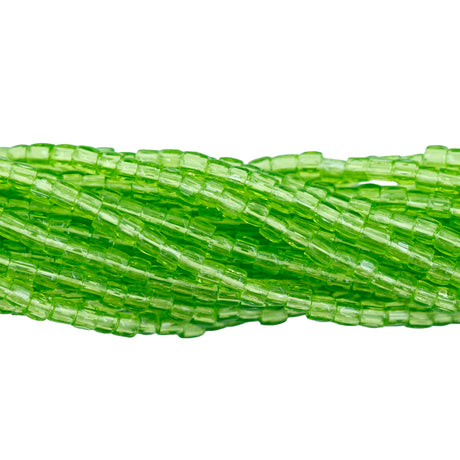 9SC281-PR: CZ Seed Bead 3-cut Peridot Green 9/0-1HK