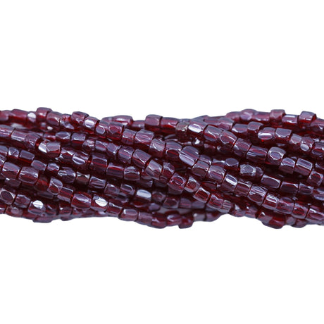 9SC346-TR: CZ Seed Bead 3-cut Garnet Sfinx 9/0 1HK