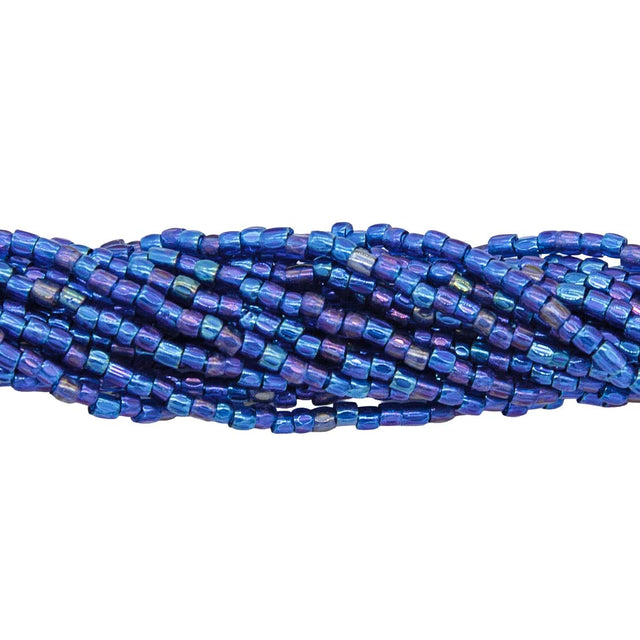 9SC569-T: CZ Seed Bead 3-cut TR Montana Blue AB 9/0 5HK