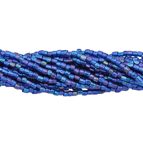 9SC569-TR: CZ Seed Bead 3-cut Trans Montana Blue AB 9/0-1HK