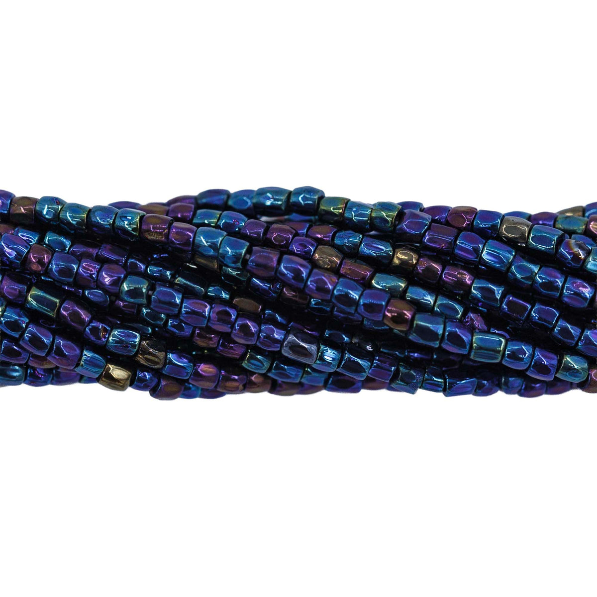 9SC579R: CZ Seed Bead 3-cut Blue Iris Finish 9/0-1HK