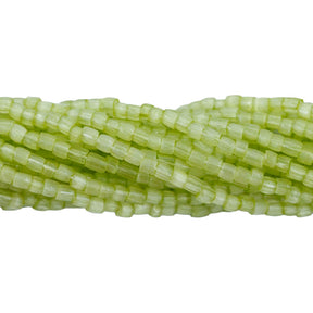 9SC981R: CZ Seed Bead 3-cut Satin Celery Green 9/0-1HK