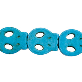 9ST50-B: 13x15mm Blue Magnesite Skull Beads 15.5"