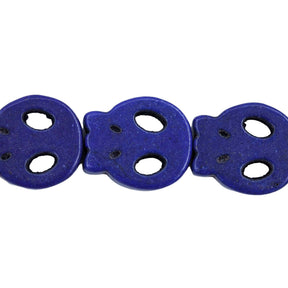 9ST50-DB: 13x15mm Lapis Magnesite Skull Beads 15.5"