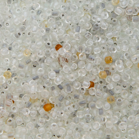 9SV100-13: Vintage Venetian Sh Transparent Milky Crystal 9/0 250 Grams