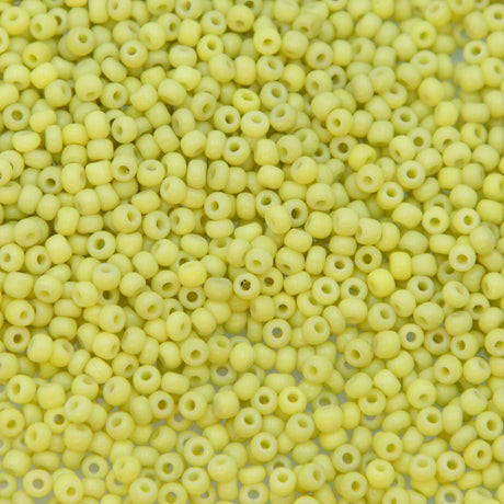 9SV100-40: Vintage Venetian Seed Bead Op Pale Yellow 9/0