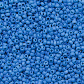 9SV100-50: Vintage Venetian Seed Bead Op Medium Baby Blue Mix 9/0