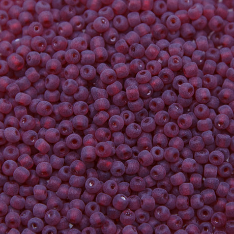 9SV100-52: Vintage Venetian Seed Bead Tr Dark Rustic Red 9/0