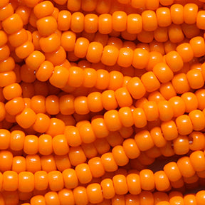 9SV132-1: Vintage Venetian Opaque Yellow Orange #1 9/0 Strung 500 Grams
