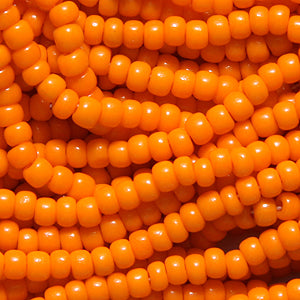 9SV132-1: Vintage Venetian Opaque Yellow Orange #1 9/0 Strung 500 Grams