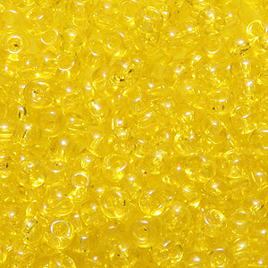 9SV222-1: Vintage Venetian Transparent Yellow #1 SQ Hole 9/0 500 Grams