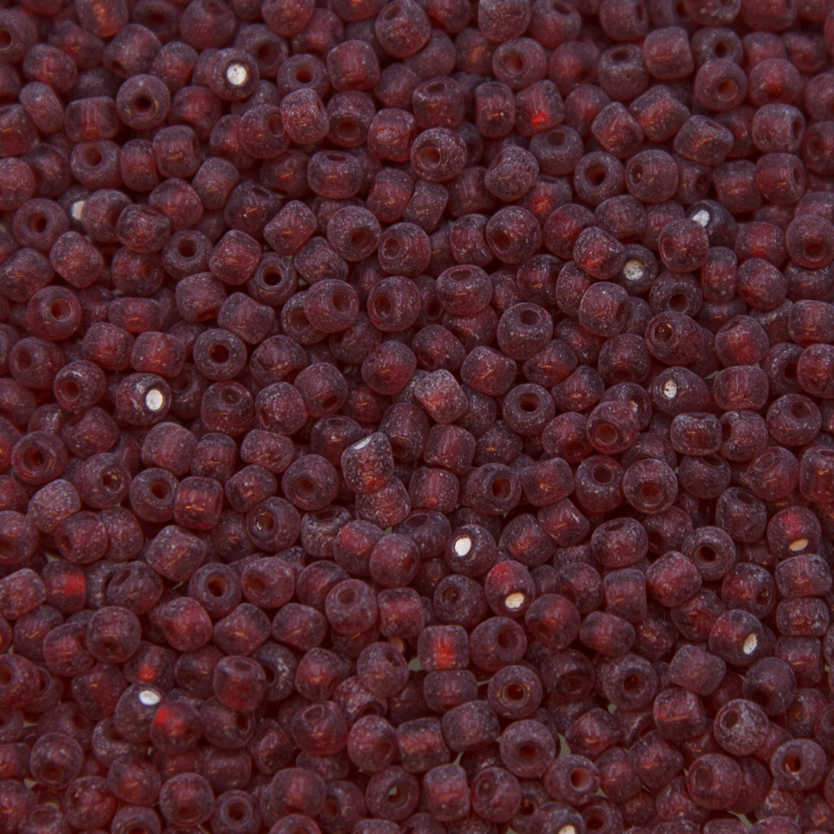 9SV244-AUR: Vintage Venetian Transparent Red #10 Frosted 9/0 50 Gram Bag