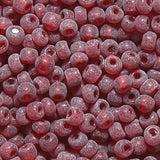 9SV244-AUR: Vintage Venetian Transparent Red #10 Frosted 9/0 50 Gram Bag