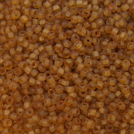 9SV253-16R: Vintage Venetian Transparent Gold #16 Square Hole Frosted 9/0 50 Gram Bag