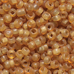 9SV253-16R: Vintage Venetian Transparent Gold #16 Square Hole Frosted 9/0 50 Gram Bag