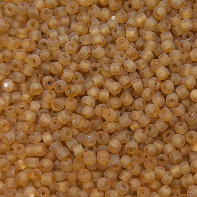 9SV253-18R: Vintage Venetian Transparent Gold #18 Frosted 9/0 50 Gram Bag