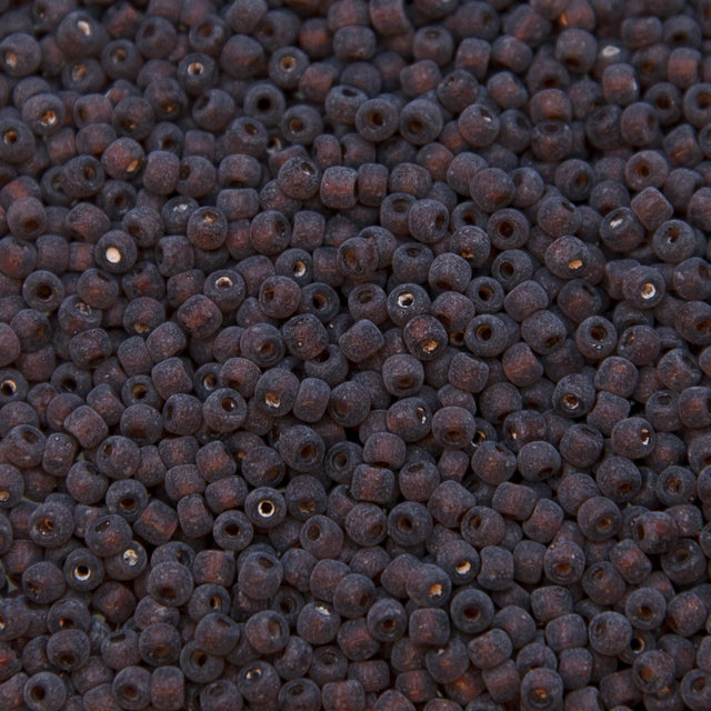 9SV258-1UR: Vintage Venetian Transparent Brown #1 Frosted 9/0 50 Gram Bag