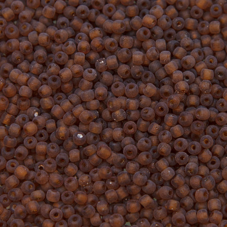 9SV258-4UR: Vintage Venetian Transparent Brown #4 Frosted 9/0 50 Gram Bag
