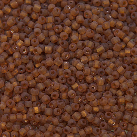 9SV258-6UR: Vintage Venetian Transparent Brown #6 Frosted Square Hole 9/0 50 Gram Bag