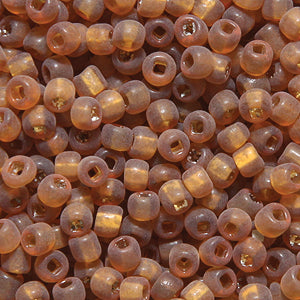 9SV258-6UR: Vintage Venetian Transparent Brown #6 Frosted Square Hole 9/0 50 Gram Bag