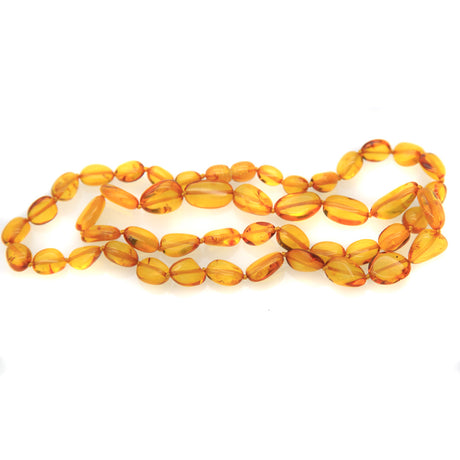 AC900-N7: Amber Knotted Necklace Honey 24 Inches