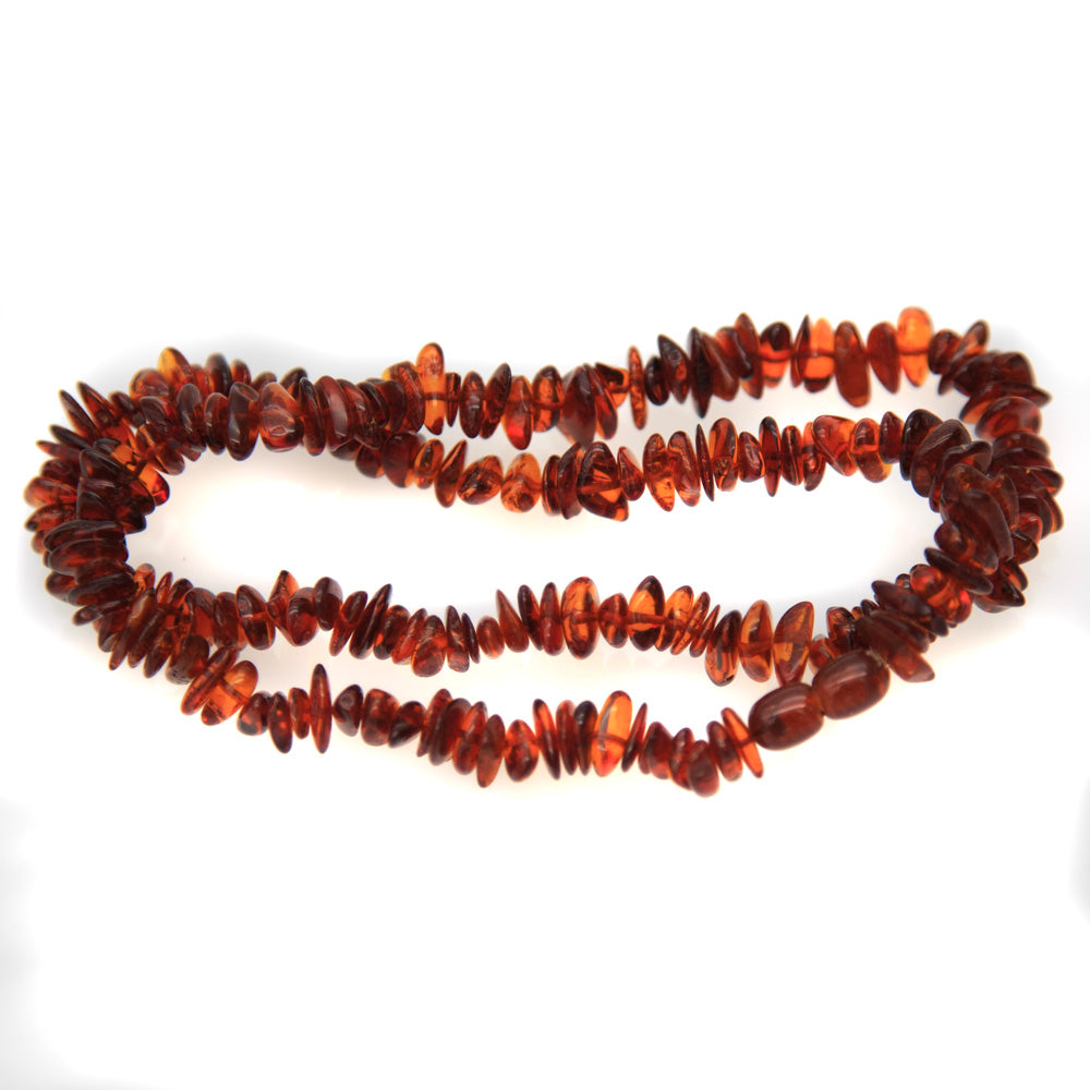AC900-N8: Amber Necklace Cognac Chip 18Inch