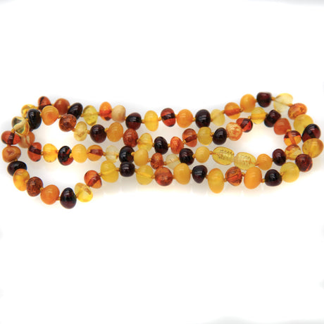 AC902-N4: Amber Necklace Sm Nuggets Mixed 20 Inches