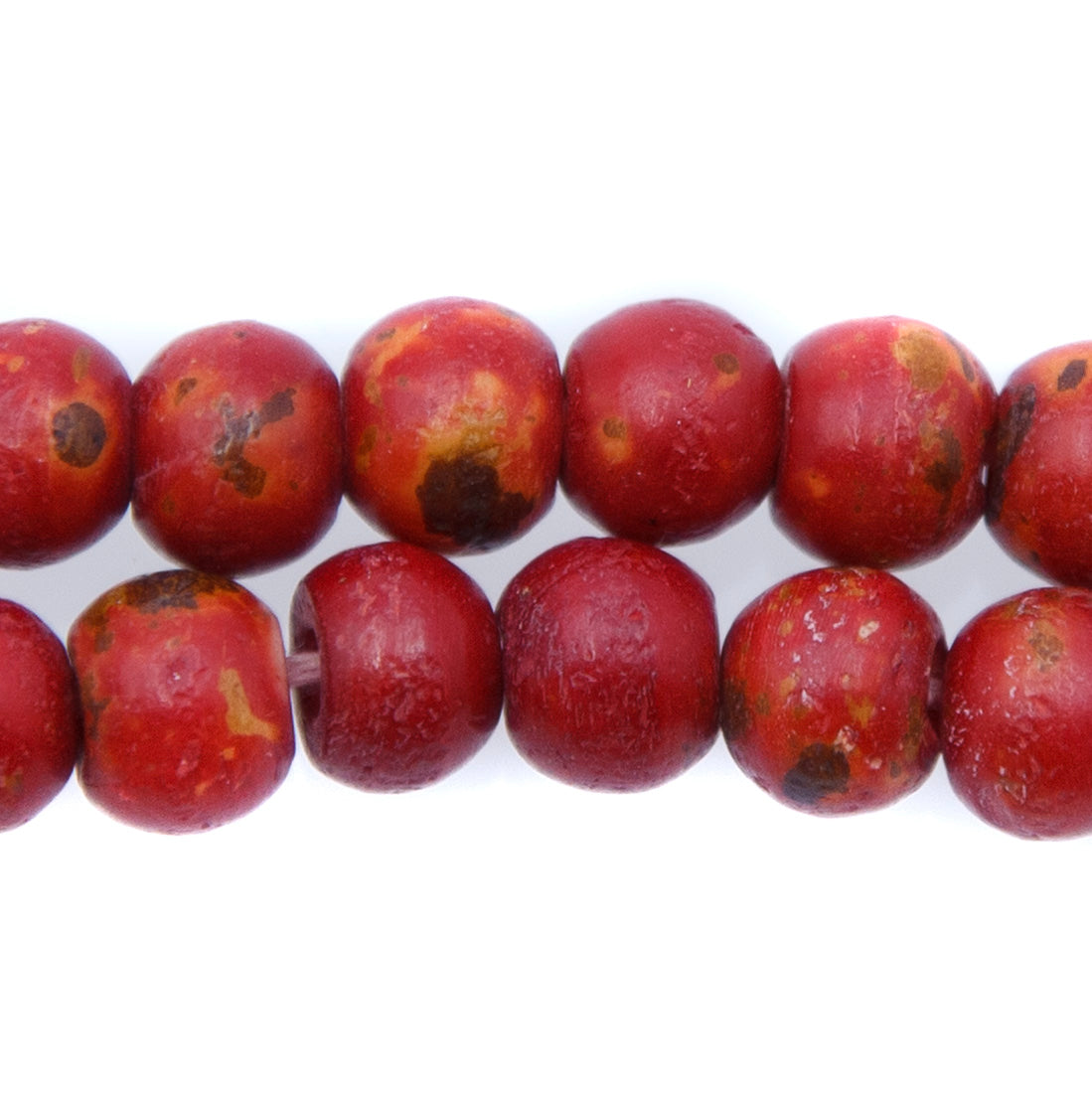 BN100-12: Brick Red Colored Bone 8mm 14" String